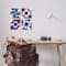 Stupell Industries Geometric Patchwork Quilt Pattern Red White Blue Black Framed Wall Art